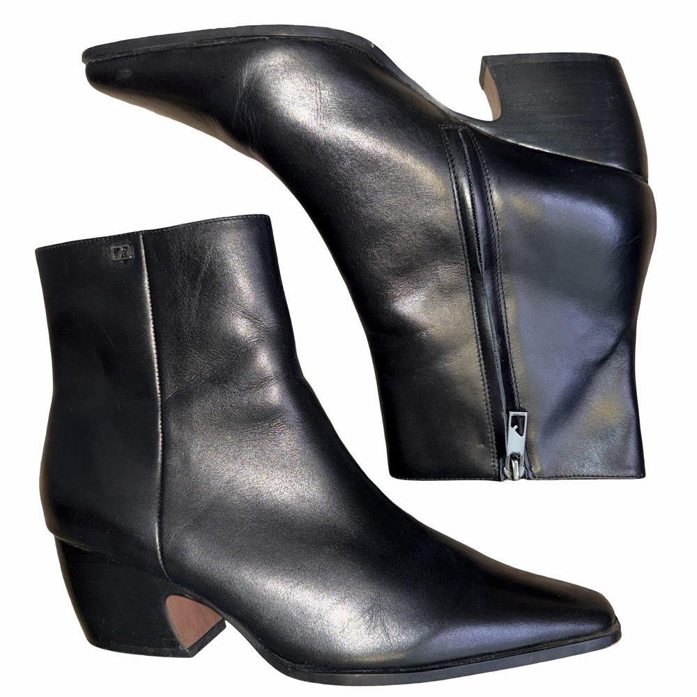 Franco Sarto Vivian pointed toe ankle bootie. Women's 11B Black Upper